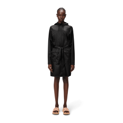 Curve Long Jacket Black Grain