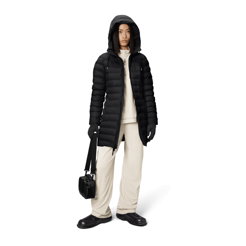 Lohja Long Puffer Curve Jacket Black